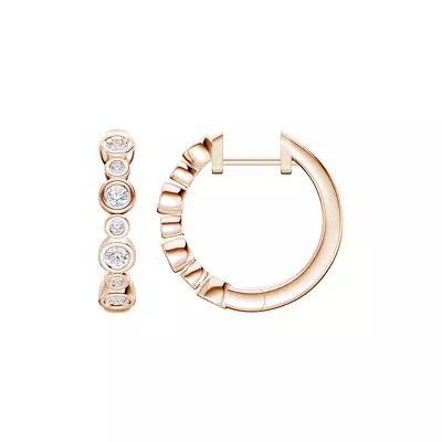 Bello Alternating Size Bezel Lab Diamond Hoops (1/2 ct. tw.)