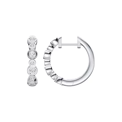 Bello Alternating Size Bezel Diamond Hoops (1/2 ct. tw.)