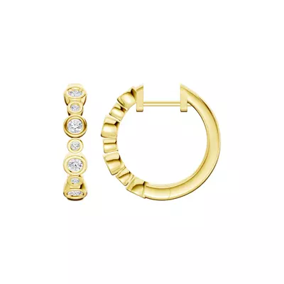 Bello Alternating Size Bezel Lab Diamond Hoops (1/2 ct. tw.)
