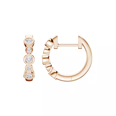 Bello Alternating Size Bezel Lab Diamond Hoops (1/4 ct. tw.)