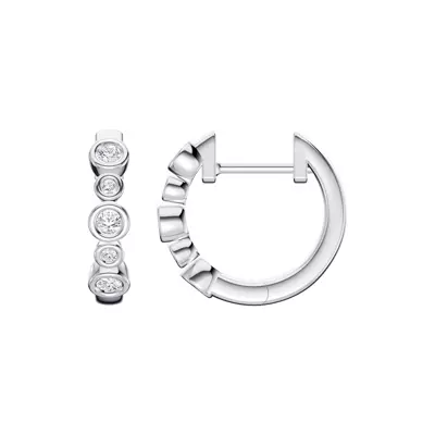 Bello Alternating Size Bezel Diamond Hoops (1/4 ct. tw.)