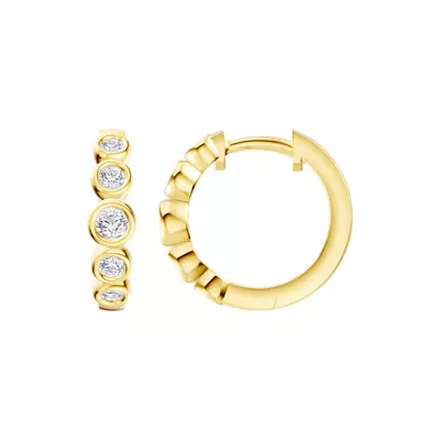 Bello Graduated Bezel Diamond Hoops (1/2 ct. tw.)