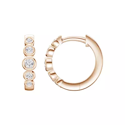 Bello Graduated Bezel Lab Diamond Hoops (1/4 ct. tw.)