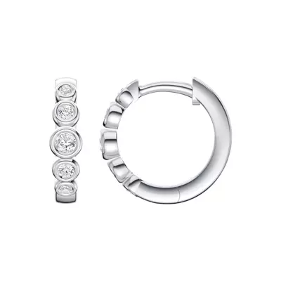 Bello Graduated Bezel Diamond Hoops (1/4 ct. tw.)