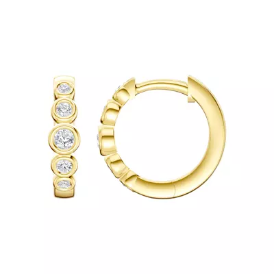Bello Graduated Bezel Diamond Hoops (1/4 ct. tw.)
