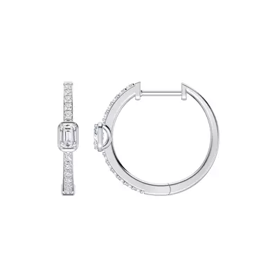 Embliss Emerald Bezel Pavé Lab Hoops (1/3 ct. tw)