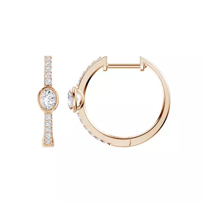 Embliss Oval Bezel Pavé Lab Hoops (1/3 ct. tw)