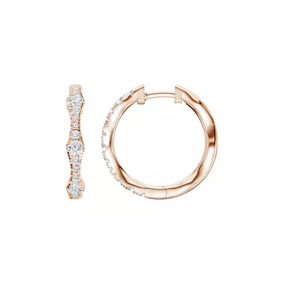 Solva Sculpted Lab Diamond Hoops