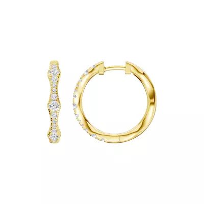 Solva Sculpted Lab Diamond Hoops