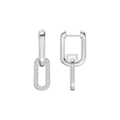 Ovara Sway Drop Lab Pavé Earrings