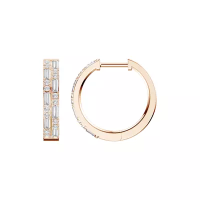 Orion Double Row Lab Diamond Hoops