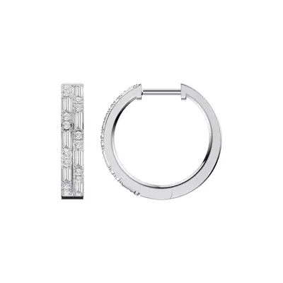 Orion Double Row Lab Diamond Hoops