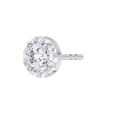 Amplify Faceted Bezel Lab Diamond Stud Silver Earrings (0.60 ct. tw.)