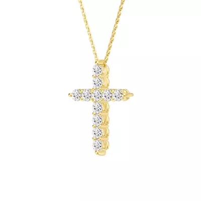 Classic Lab Diamond Cross Necklace (1.00 ct. tw.)