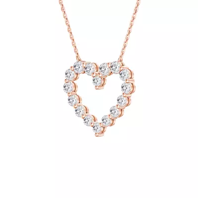 Floating Heart Lab Diamond Pendant (1.00 ct. tw.)