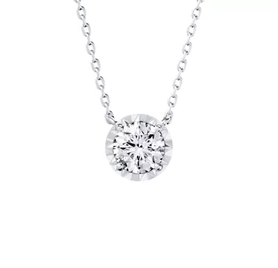 Amplify Faceted Bezel Lab Diamond Silver Necklace (0.33 ct. tw.)