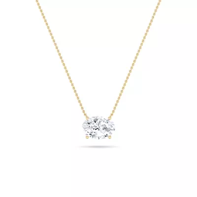 Floating Oval Lab Diamond Solitaire Necklace (2.00 ct.)