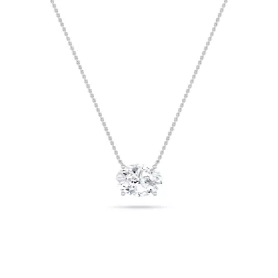 Floating Oval Lab Diamond Solitaire Necklace (3.00 ct.)