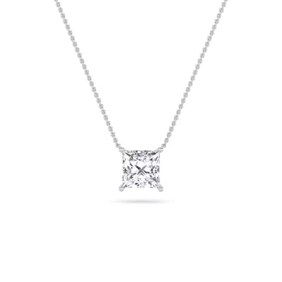 Floating Princess-Cut Lab Diamond Solitaire Necklace (1.00 ct.)