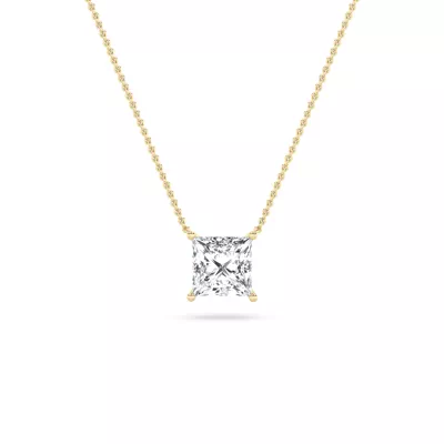 Floating Princess-Cut Lab Diamond Solitaire Necklace (1.00 ct.)