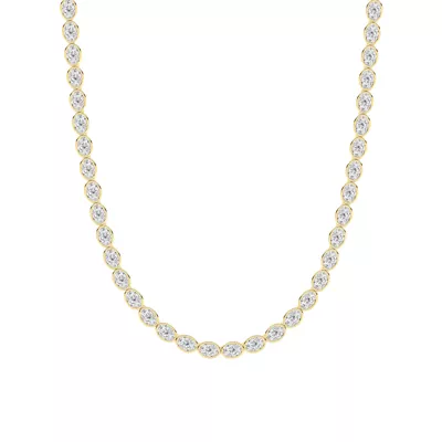 Adjustable Oval Lab Diamond Bezel Eternity Necklace (30.00 ct. tw.)