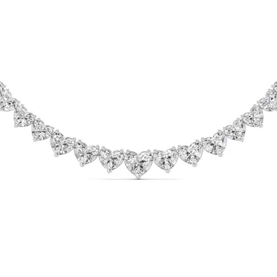 Adjustable Heart Shape Lab Diamond Eternity Statement Necklace (65.00 ct. tw.)