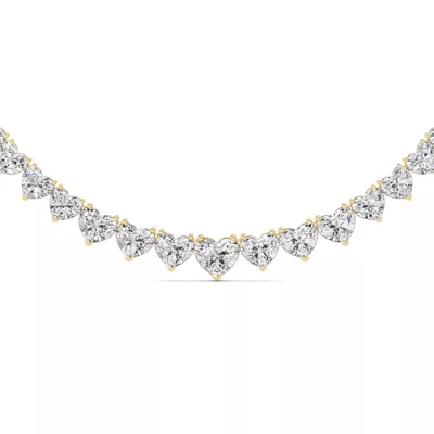 Adjustable Heart Shape Lab Diamond Eternity Statement Necklace (65.00 ct. tw.)