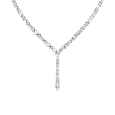 Adjustable Round & Emerald-Cut Lab Diamond Lariat Necklace (28.00 ct. tw.)