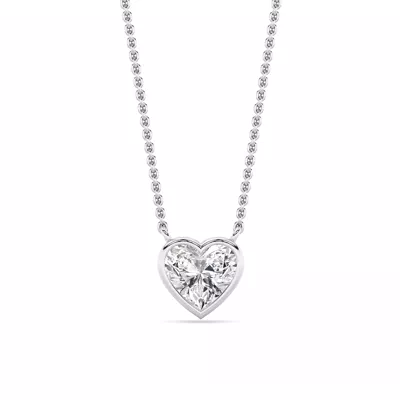 Bezel Heart Lab Diamond Necklace (1.00 ct.)