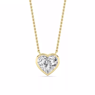 Bezel Heart Lab Diamond Necklace (2.00 ct.)