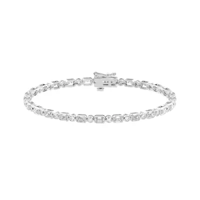 Elara Bezel-Set Lab Diamond Tennis Bracelet