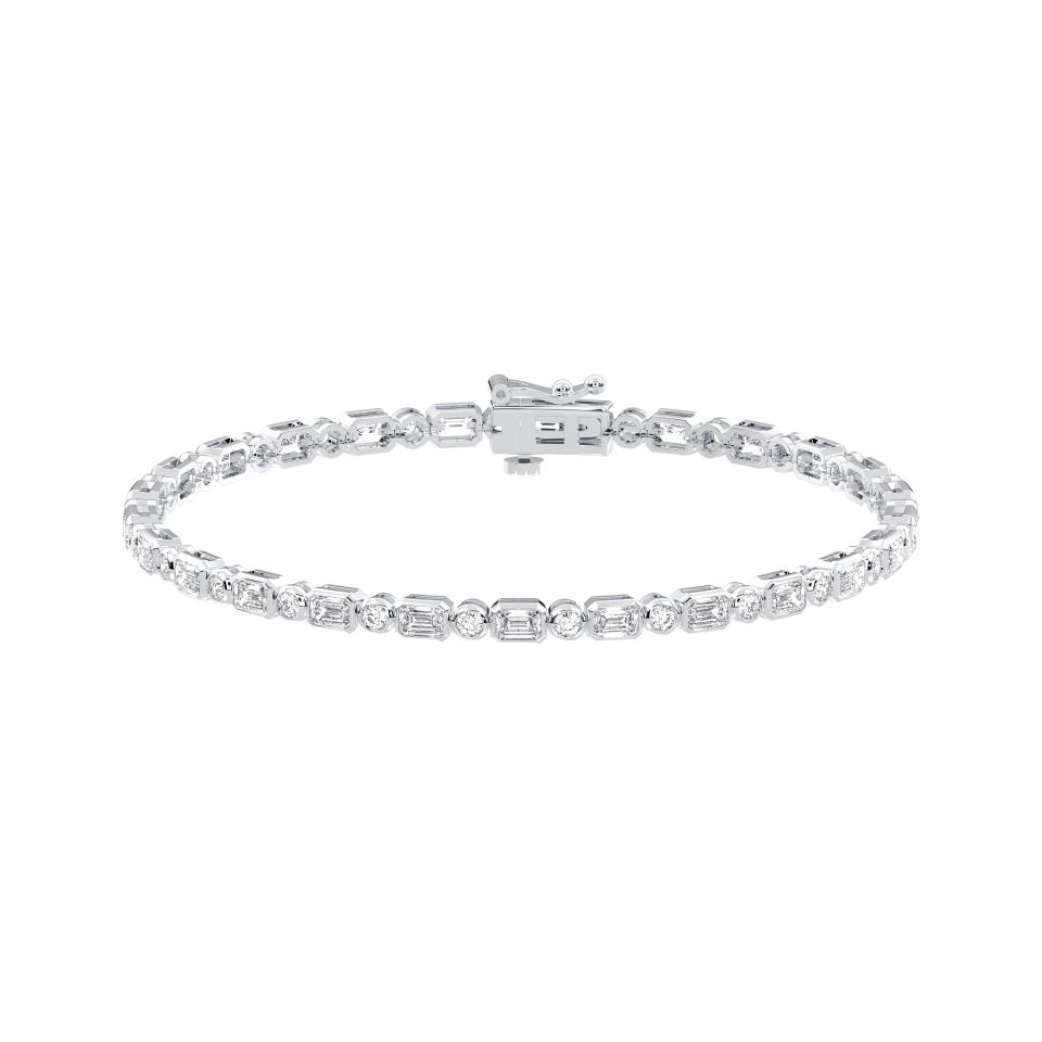 Elara Bezel-Set Lab Diamond Tennis Bracelet