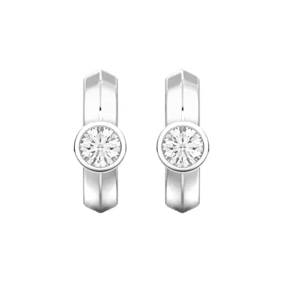 Brava Bezel-Set Round Lab Diamond Huggie Hoops (1/2 ct. tw.)