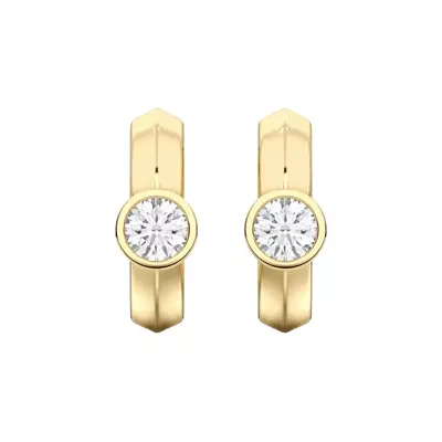 Brava Bezel-Set Round Lab Diamond Huggie Hoops (1 ct. tw.)