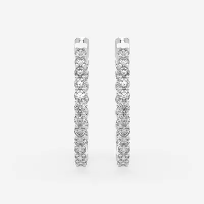 Classic Inside-Out Lab Diamond Silver Hoops (5.00 ct. tw.)