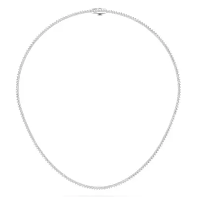 Lab Diamond Silver Tennis Necklace (10.0 ct. tw.)