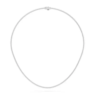 Lab Diamond Silver Tennis Necklace (4.00 ct. tw.)