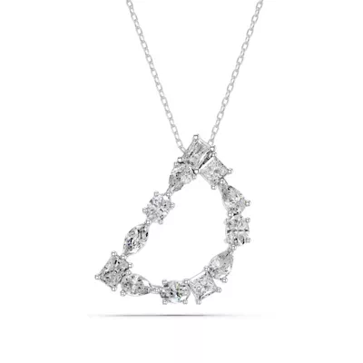 Mixed Shape Lab Diamond D Initial Pendant