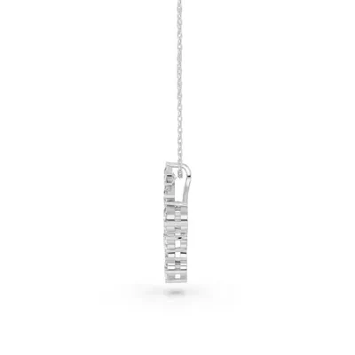 Mixed Shape Lab Diamond E Initial Pendant