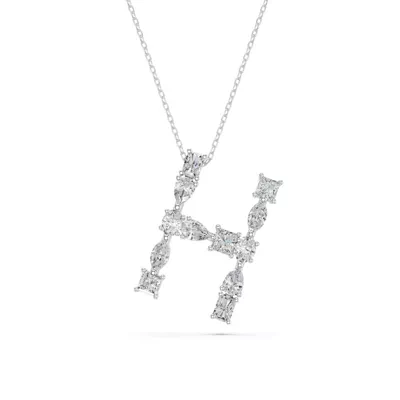 Mixed Shape Lab Diamond H Initial Pendant