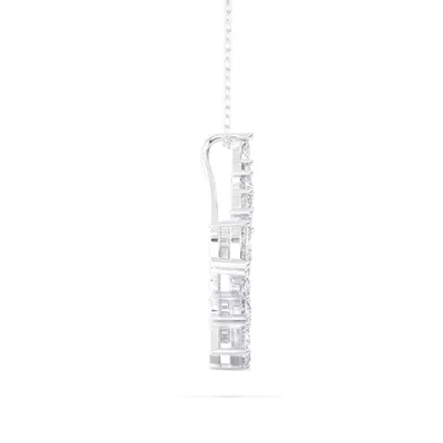 Mixed Shape Lab Diamond M Initial Pendant