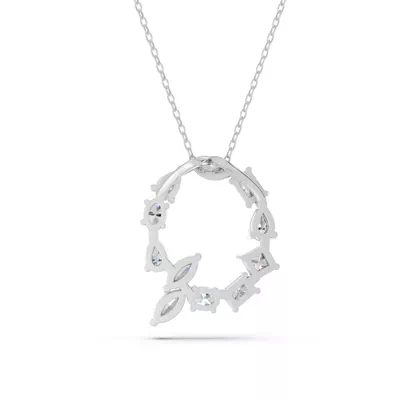 Mixed Shape Lab Diamond Q Initial Pendant