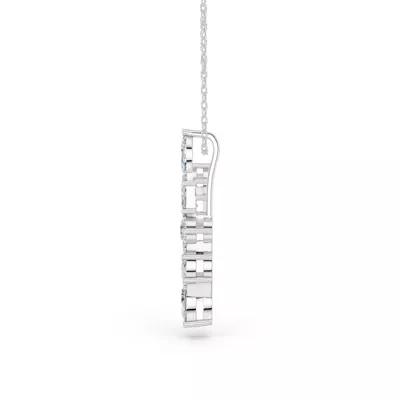 Mixed Shape Lab Diamond V Initial Pendant