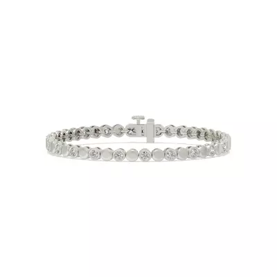 Rhythm Bezel Lab Diamond Silver Bracelet
