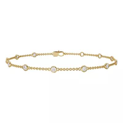 Bezel Lab Diamond Station Bracelet (.25 ct. tw.)