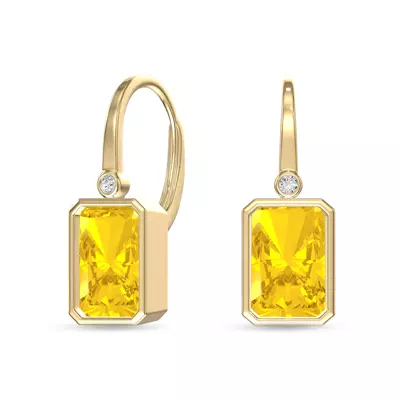 Fancy Yellow Radiant-Cut Lab Diamond Drop Earrings (8 ct. tw.)