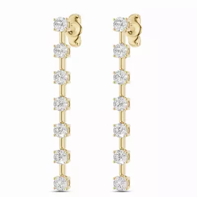 Linear Drop Lab Diamond Earrings