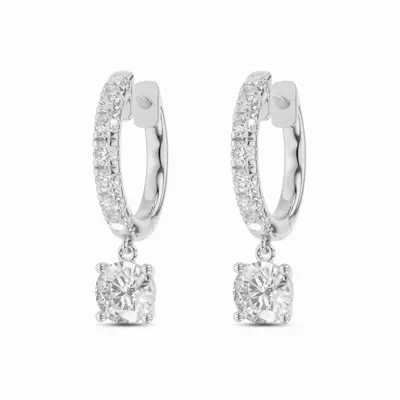Round Drop Lab Diamond Hoop Earrings (1.35 ct. tw.)