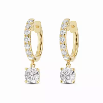 Round Drop Lab Diamond Hoop Earrings (1.35 ct. tw.)