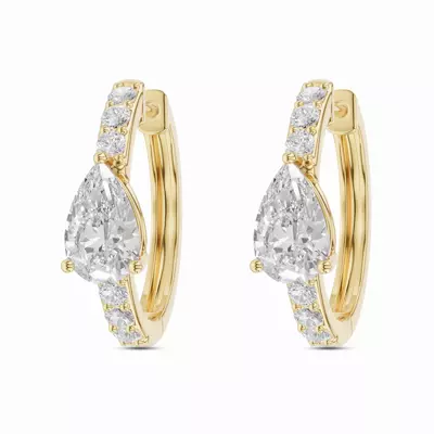 Sculpted Pear Lab Diamond Hoop Earrings (1.50 ct. tw.)